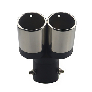 Tubo de escape decorativo cromado de acero inoxidable de 2.48 pulgadas con doble salida para coche - Product Image 5