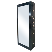 Miroir sur pied de style moderne de luxe pour salon de beauté en MDF avec rangement, équipement pour salon de coiffure et salon de coiffure