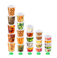 Contenants de charcuterie de 8/12/16/24/32 oz avec couvercles pour la préparation des repas, sans BPA, empilables, compatibles micro-ondes, lave-vaisselle et congélateur, gobelet à soupe