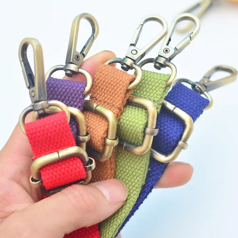 Zonesin 20Mm Verstelbare Crossbody Katoenen Canvas Bandjes Met Messing Gesp