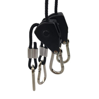 Corde de pêche à cliquet ajustable, 3 m, 1/8 pouces, 6 pieds, robuste, capacité de 150lb, avec anneau de mousqueton
