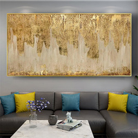 Moderne Grande Feuille D'or Spectaculaire Glorieux Grande taille pure Toile Peinte À La Main oeuvre moderne art mural peintures à l'huile abstraites