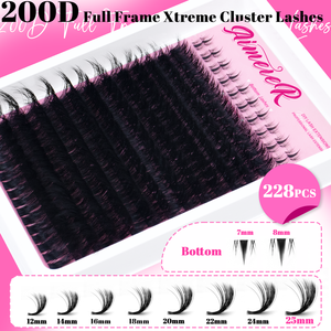 Langanhaltende D-Curl Ultra-Volumen 200D Cluster-Wimpern Flauschig Aussehende Weiche Volumen-Wimpern 7-25mm DIY Wimpern-Cluster - Product Image 3