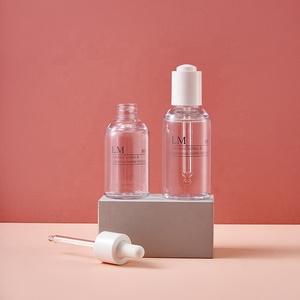 Thick Wall Essential Oil Serum Round Shoulder Clear Plastic Dropper Bottle with Pipette