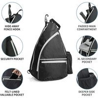 Sac à dos bandoulière de pickleball en polyester imperméable, personnalisable ODM, vente en gros, avec logo personnalisé, pour rangement portable de raquettes, unisexe, pour le terrain