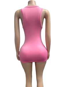 Nuovo Abito Estivo da Donna con Stampa e Borchie, Vestito Sexy Senza Maniche, <span class=keywords><strong>Mini</strong></span> Abito Aderente, Outfit Streetwear - Product Image 3