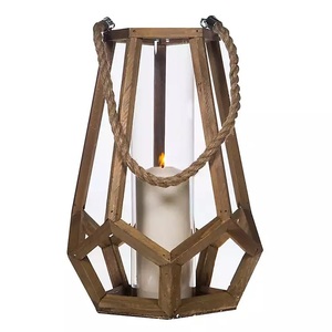 2026 Wedding Party Decoration Wooden <b>Candle</b> Holder Lantern Collection Handmade <b>Square</b> Christmas Home Garden Hanging Wood Lantern - Product Image 6