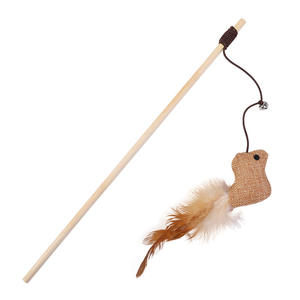 Jouet pour chat en bambou écologique en stock en usine, bâton interactif en peluche pour animaux de compagnie, poisson en lin, plume, <span class=keywords><strong>cloche</strong></span>, été, marque personnalisée, tailles personnalisées - Product Image 5