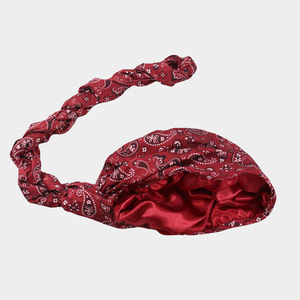 Vente en gros Turban imprimé cachemire pour homme Dreadlocks Double couche doublée de <span class=keywords><strong>satin</strong></span> <span class=keywords><strong>Durag</strong></span> Hombre - Product Image 2