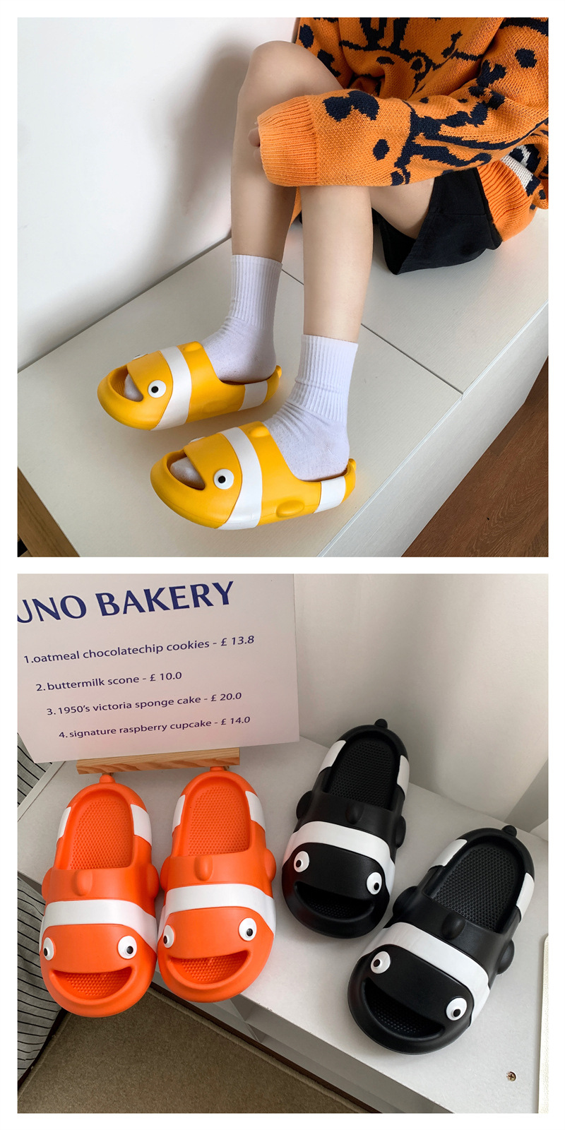 Clownfish Slipper Women Soft Thick Home Bathroom Cartoon Couple Slides Slippers