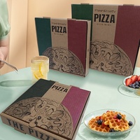 Embalaje de caja de comida corrugado desechable reciclable personalizado, caja de pizza de restaurante de comida rápida de papel
