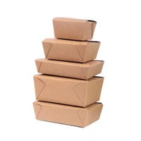 Wegwerp Kraftpapier Doos Rechthoekige Lunchbox Afhaallunch Fast Food Papieren Doos Eco Vriendelijk