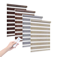 Persianas Inteligentes Zebra Motorizadas de Doble Capa con Control Remoto Wifi para Ventanas de Oficina, Día y Noche