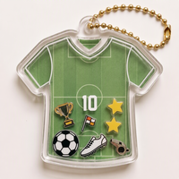Porte-clés en acrylique personnalisé avec plaque de baseball, texte personnalisé, breloque flottante balles de sport, souvenir d'équipe de softball