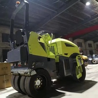 Vente directe d'usine, rouleau vibratoire à double tambour, 2 tonnes, 3,5 tonnes, 5 tonnes, roue avant en acier, roue arrière en caoutchouc, haute puissance de terrassement