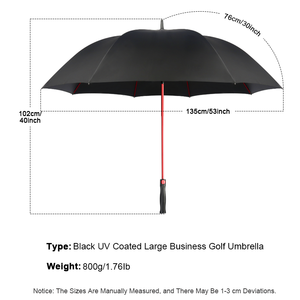 Fibre <span class=keywords><strong>de</strong></span> verre côtes bâton parapluies coupe-vent automatique ouvert protégé contre les UV imperméable marque personnalisée Extra Large Golf parapluie avec logo - Product Image 2