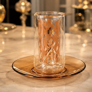 Set di Tazze da Tè in Vetro a Doppia Parete Personalizzate, Stile <span class=keywords><strong>Turco</strong></span> Ecologico, <span class=keywords><strong>Bicchieri</strong></span> da 90ml - Product Image 5