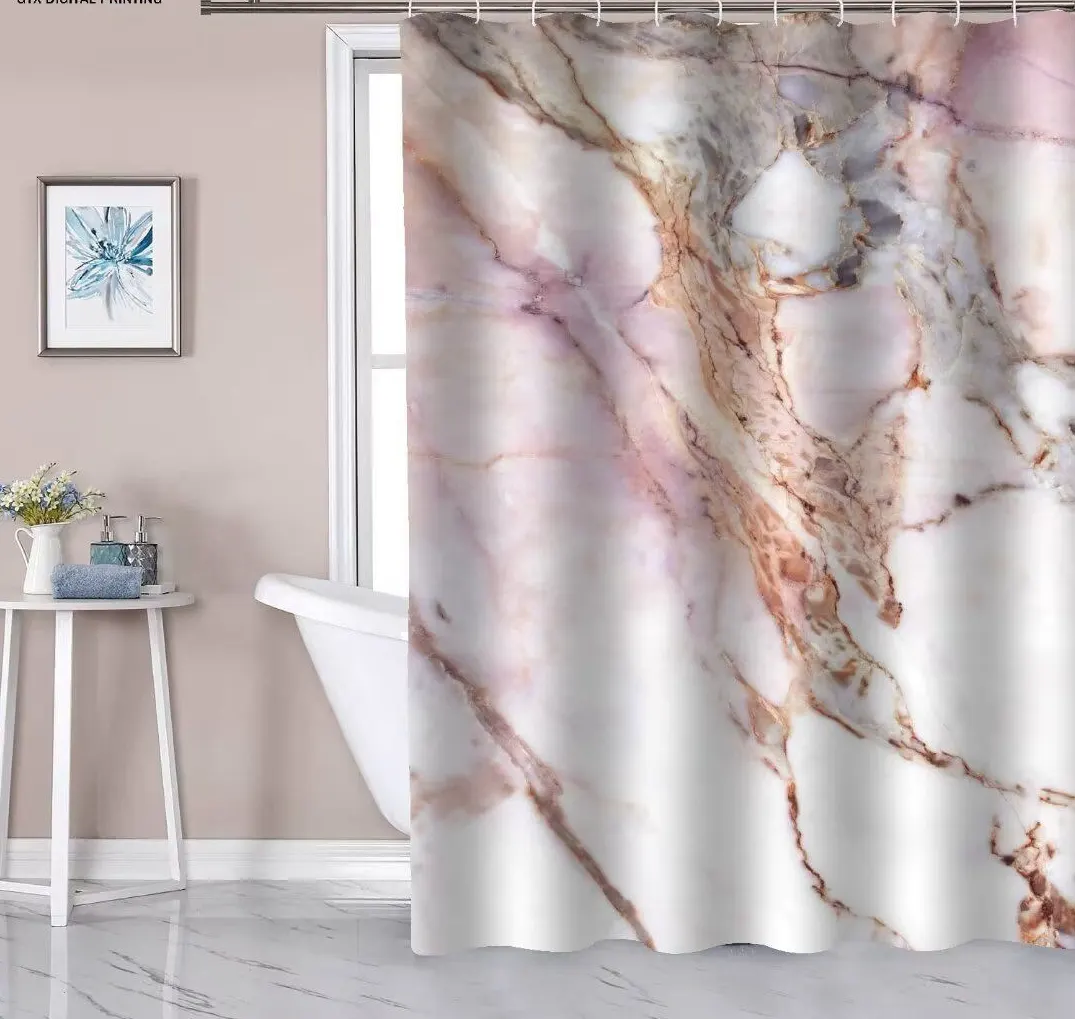 Owenie New Design Marmor Dusch vorhang Wasserdichter Stoff Badezimmer Dusch vorhang für Badezimmer