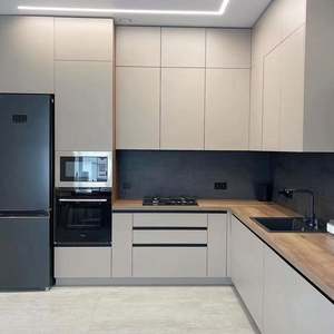 ตู้ครัวสีเทาด้านแบบกำหนดเอง ตู้ครัวทำจากเมลามีน ออกแบบตู้ครัว เฟอร์นิเจอร์ครัว - Product Image 1