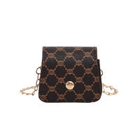 Bolso Bandolera Mini de Moda Otoñal Estilo Inglés para Mujer con Detalle de Cadenas, Cuero PU y Forro de Poliéster, Correa Única