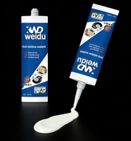 Scellant silicone transparent à durcissement neutre monocomposant pour cuisine, salle de bain, travail du bois, construction, anti-moisissure