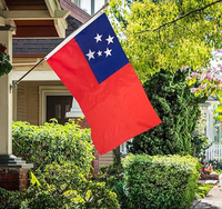 Bandera de Samoa 3x5 pies, poliéster de lujo resistente y duradero, para interior/exterior con rayas cosidas y ojales de latón