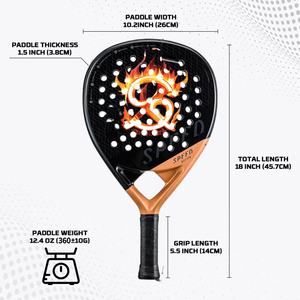 Raqueta de Pádel de Fibra de Carbono 18K Personalizada de Fábrica, 15-17 EVA, Forma de Diamante, Profesional, Portátil y Ligera - Product Image 3