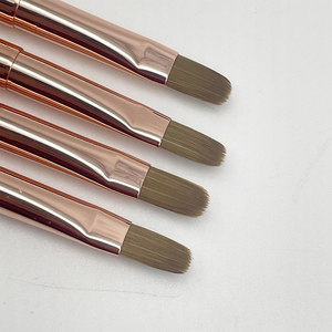Roségold Metallgriff Doppel-Ende Poly Gel Nagelpinsel Großhandel Maniküre Kunstpinsel für Builder Gel 2 in 1 Nagel Gel Pinsel & Spachtel - Product Image 4
