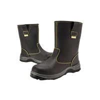 Bottes de travail en cuir de vache imperméables et anti-coupures, respirantes, antidérapantes pour hommes, utilisation de sécurité, logo personnalisé, ISO CE