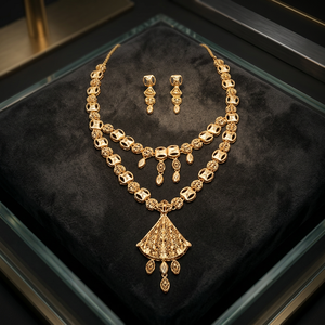Wholesale Fashion Jewelry 14K 18K 24K Gold Filled Forming Necklaces Set, Turkish Jewelry Set, Luxury Brass Gold Plated Jewelry. - Product Image 3