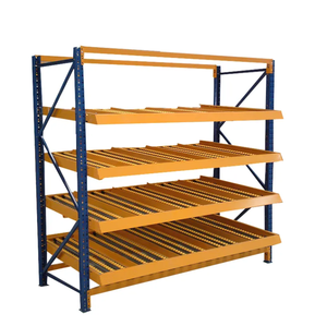 Sistema de Estanterías de Flujo de Cartones, Estanterías Industriales Deslizantes con Rodillos, Estanterías de Almacenamiento de Acero con Gravedad FIFO - Product Image 1