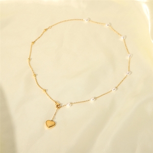 Collar de Moda con Colgante de Corazón de Concha <span class=keywords><strong>Madre</strong></span> en Acero Inoxidable y Oro de 18k <span class=keywords><strong>para</strong></span> Mujer, Ideal <span class=keywords><strong>para</strong></span> Regalo - Product Image 2