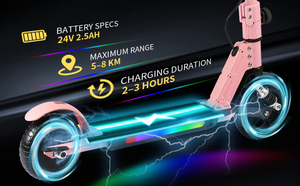 Stock entrepôt UE/USA – Trottinette électrique légère <span class=keywords><strong>2</strong></span> roues pour enfants, moteur brushless 130W, 24V <span class=keywords><strong>2</strong></span>.5AH, suspension intégrale, pliable - Product Image 5