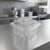 Boîtes PET à couvercle articulé transparentes, capacité 500 ml / 16 oz, gamme de boîtes PET à couvercle articulé - Vente en gros de boîtes PET à couvercle articulé pour boulangerie