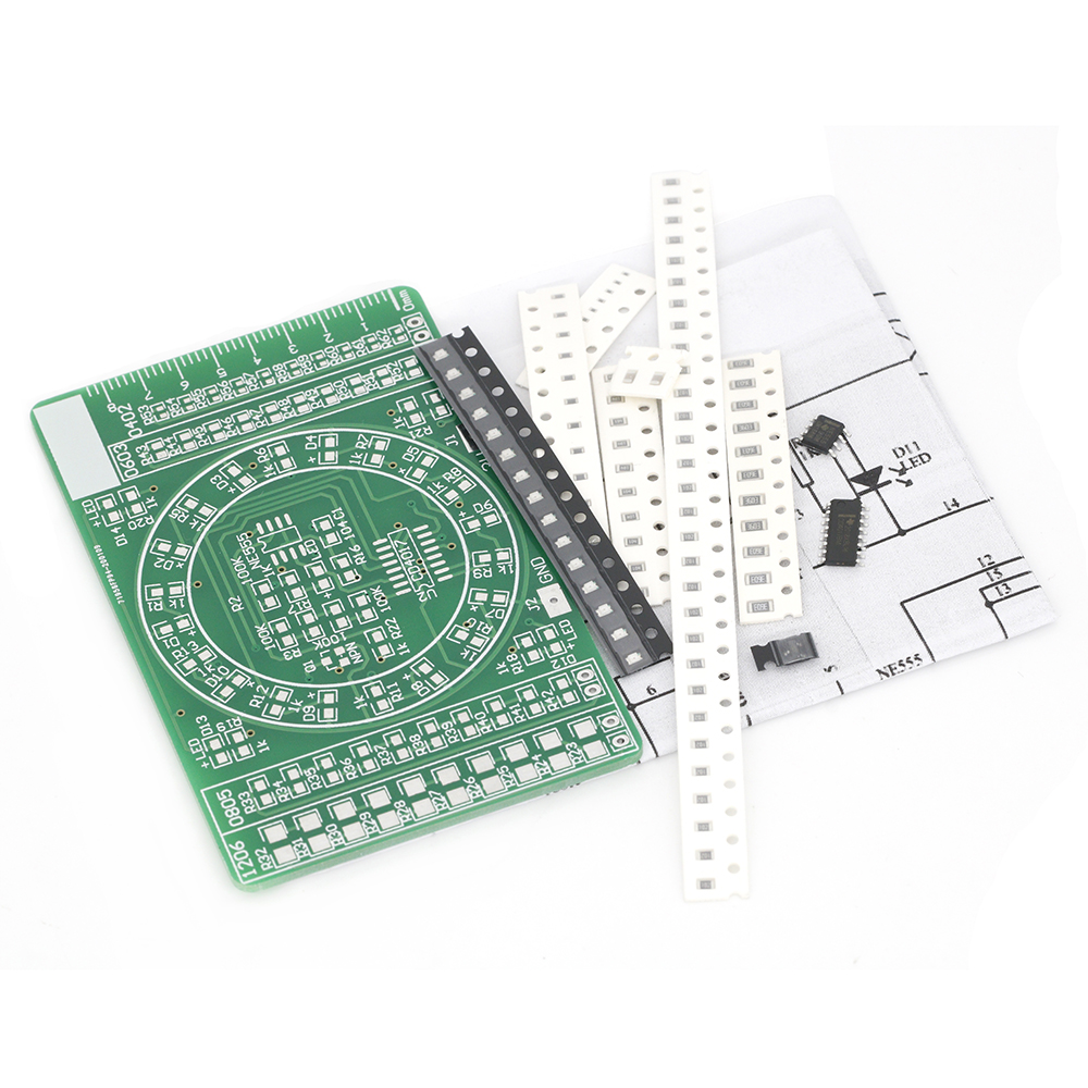 SMD NE555CD4017回転点滅LEDコンポーネントはんだ付け練習ボードスキル