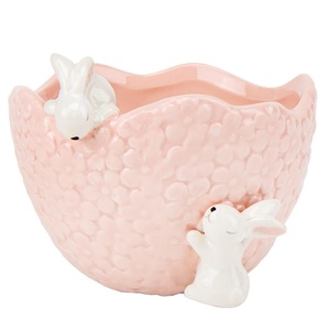 Bols lapin en céramique du fabricant en gros avec ensemble de conception de printemps d'ester d'ester - Product Image 1