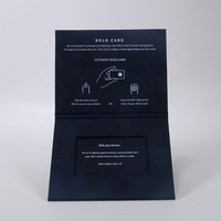 Caja de Embalaje Rígida de Cartón con Logotipo UV 4C, Plegable, Magnética, Negra, para Tarjetas de Crédito