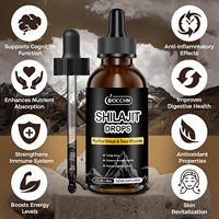 Complément alimentaire en gouttes liquides et résine de Shilajit pur, Shilajit de l'Himalaya testé en laboratoire, stimulant naturel de l'énergie et de la performance