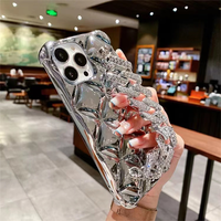 Coque de téléphone pour femme avec chaîne de poignet, strass électroplaqués, design élégant, nouvelle collection pour iPhone 15 16 13 Pro Max