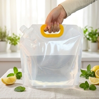 Pochette à bec verseur imprimée haute barrière sans BPA, pochette à bec verseur d'angle, conteneur d'eau pliable 3L, pochette à vin portable
