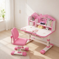 Nouveau produit, design mignon et tendance, ensemble table et chaise d'étude pour enfants, hauteur réglable, bureau d'écriture à domicile