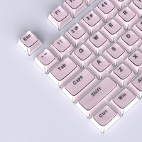 In Stock Cross-border Wholesale Crystal Jelly Keycaps Mini Full Set 114 Keys OEM PC Transparent Positive-side-printed Keycaps