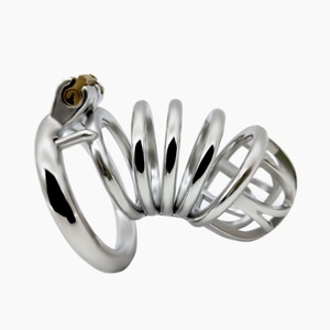 Jaula de Castidad Masculina de Acero Inoxidable Barata, Dispositivo de Bloqueo Plano, Jaula Metálica para Hombre, Juguetes de Bondage SM para Hombre - Product Image 3