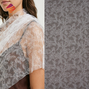 Elegante Tela <span class=keywords><strong>de</strong></span> <span class=keywords><strong>Encaje</strong></span> Chantilly Francés, Color Beige Blanco, Malla Suave para Vestidos <span class=keywords><strong>de</strong></span> Novia, <span class=keywords><strong>Encaje</strong></span> Fino con Pestañas para Velos <span class=keywords><strong>de</strong></span> Novia - Product Image 1