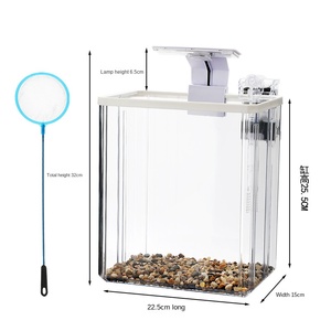 Neues Design Ultra-Transparentes Kleines Desktop-Aquarium für Zuhause und Büro mit Filter Dekoration Landschaftsgestaltung Fischbecken - Product Image 6