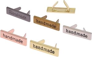 Étiquettes métalliques multi-usages faites à la main pour vêtements, jeans, chaussures, sacs, étiquettes rectangulaires imprimées à la main, bricolage, couture, artisanat - Product Image 2