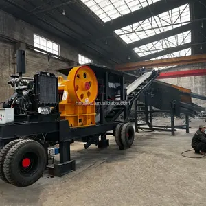 Quarry 50tph Heavy Duty Hard Stone Crusher Pe400x600 Jaw Crusher Station For Concrete Stones