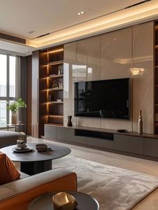 HUIPINJU Muebles de Soporte de TV de Diseño Moderno, Unidad de Madera de Lujo, Armarios de TV para Sala de Estar Montados EN LA Pared - Product Image 3