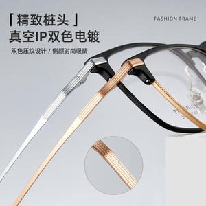 Monture de lunettes rectangulaire en titane 6097 légère, monture complète pour hommes, origine Danyang - Product Image 3