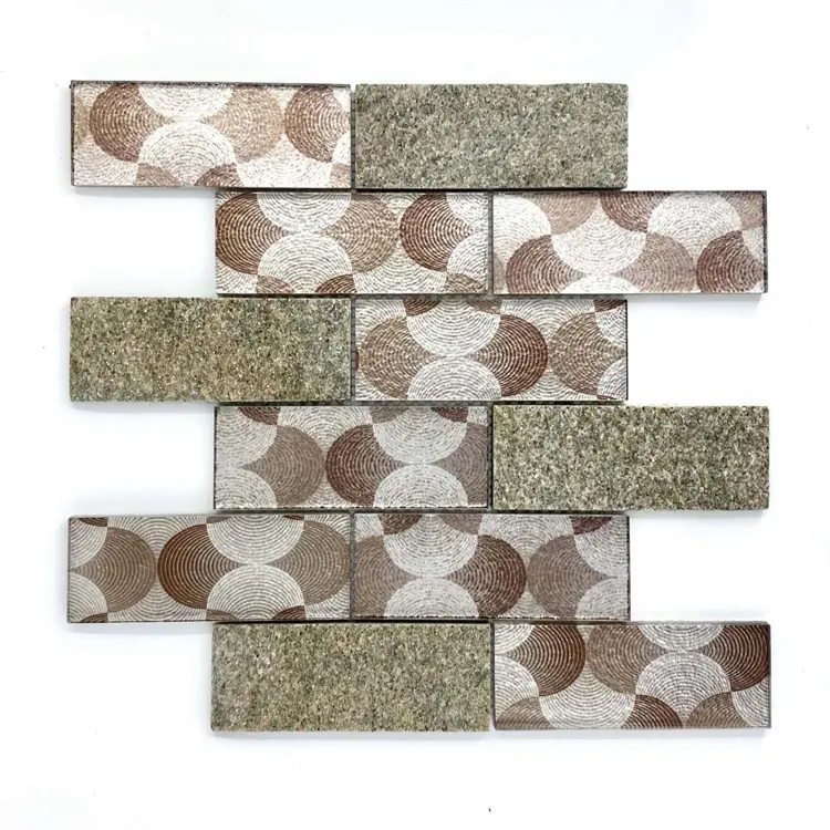 Wholesale Popular Simple Retro Building Decorate Wall Tiles Mix Glass Mosaic